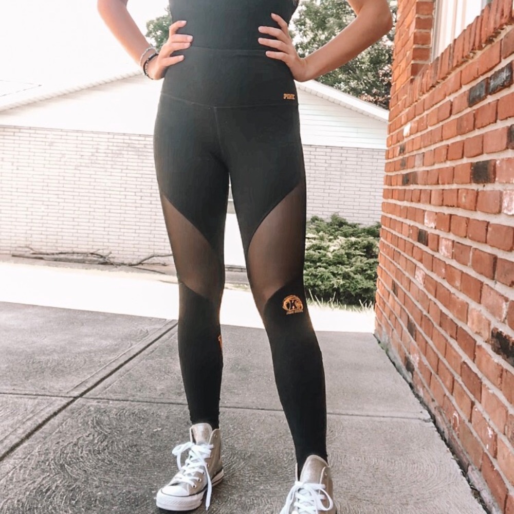 VS Pink Kent State Mesh Panel Leggings